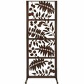 Ejoy 82'' x 32'' x 24'' Brown Decorative Metal Trellis Standing Panel Outdoor/Indoor MT_Treeleaves82x32x24inch